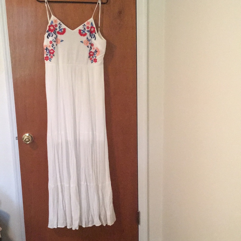 White embroidered maxi dress
